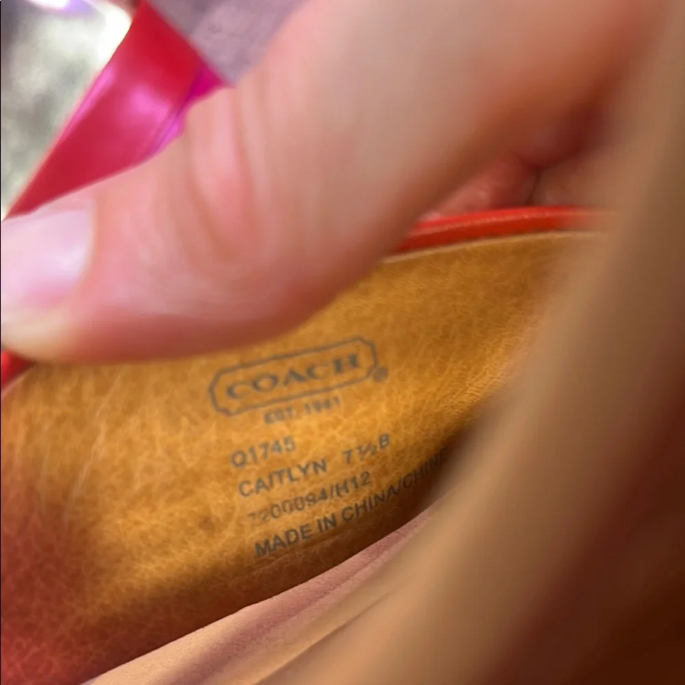 Coach Red and Pink Wedge Shoes - Picture 9 of 9